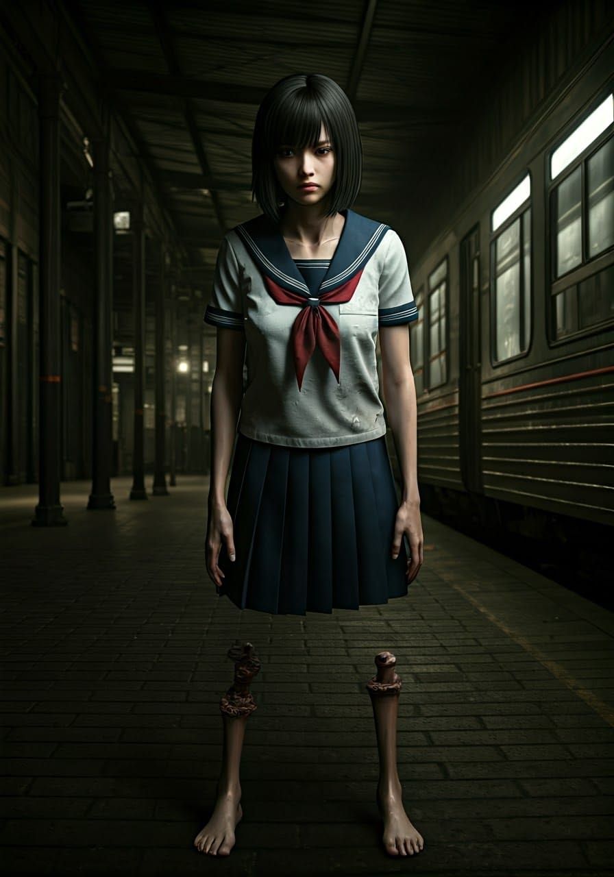 A scary Japanese legend about a girl and a train. "Teke Teke (テケテケ)