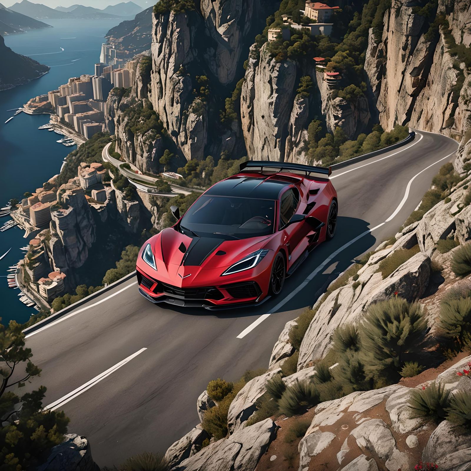 Corvette C8 Hypercar in Monaco: Detailed Matte Painting