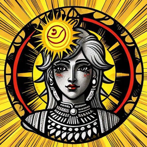 Aries Woman Cartoon Illustration