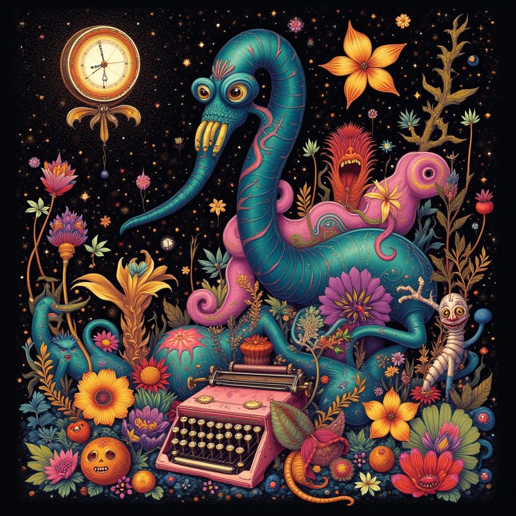 Surreal Objects and Patterns in Cosmic Black Nebula