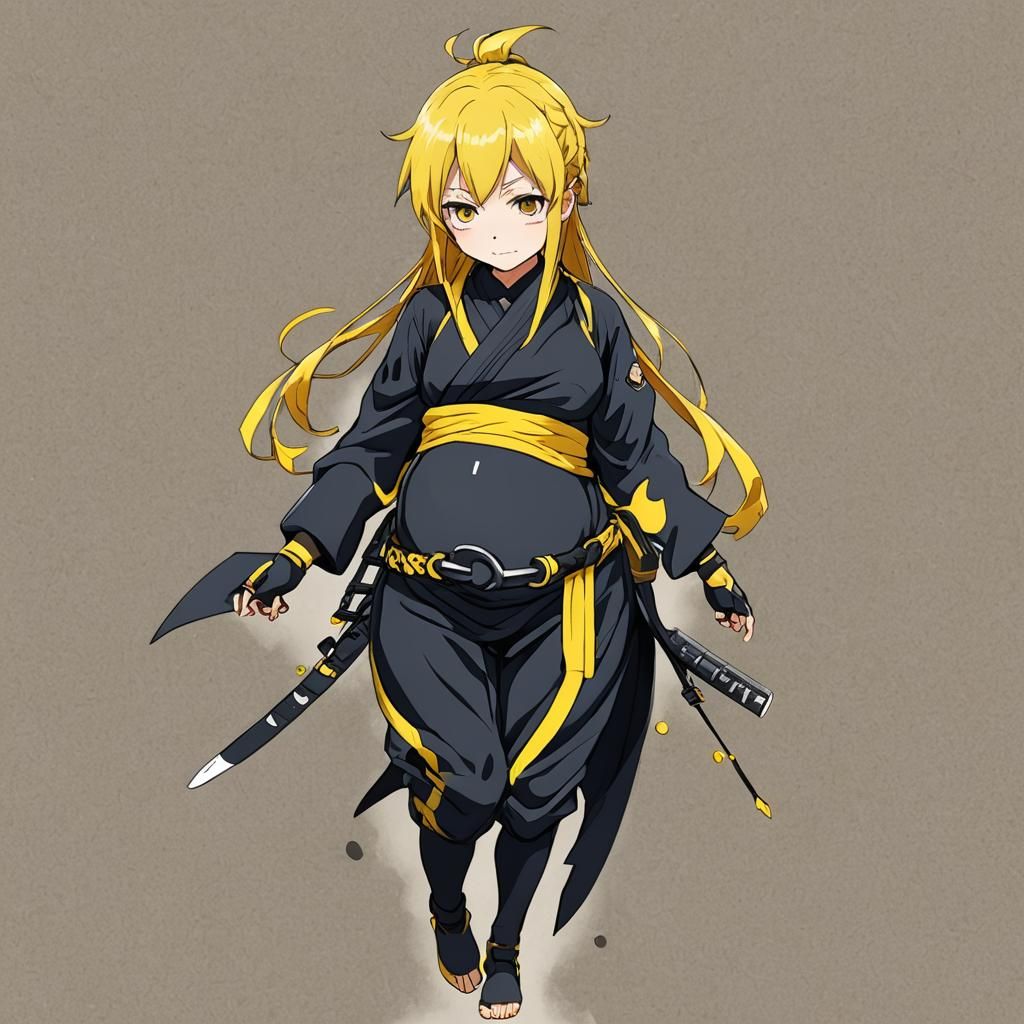 Pregnant Anime Ninja with Yellow Hair