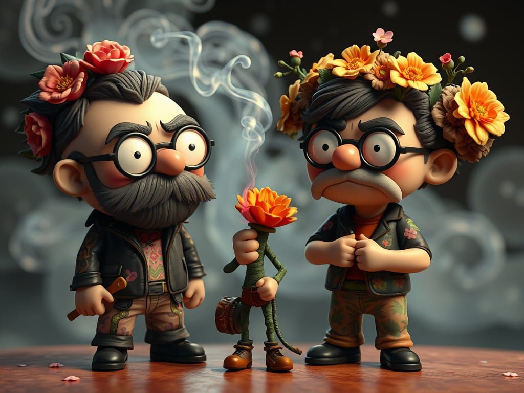 Euphemystic Chiral Pessimystic Grumpy Stick-Figure Guys