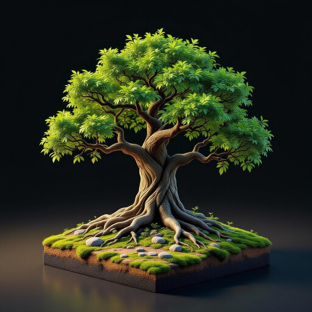 Strength and Resilience in Hyper-Realistic Tree Diorama