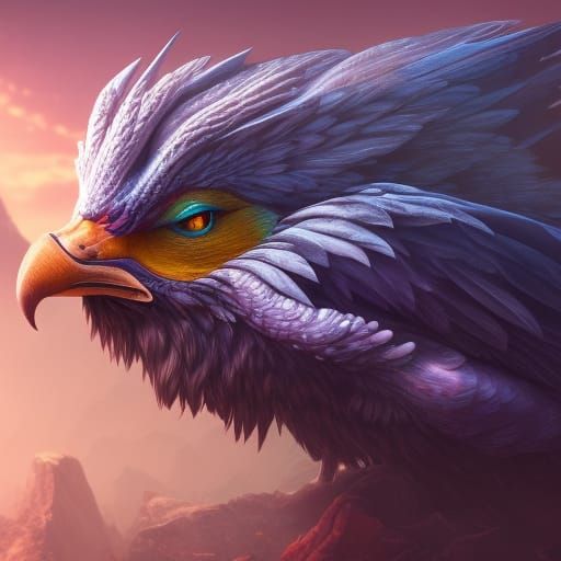 Detailed Griffin Bird: Fantasy Concept Art