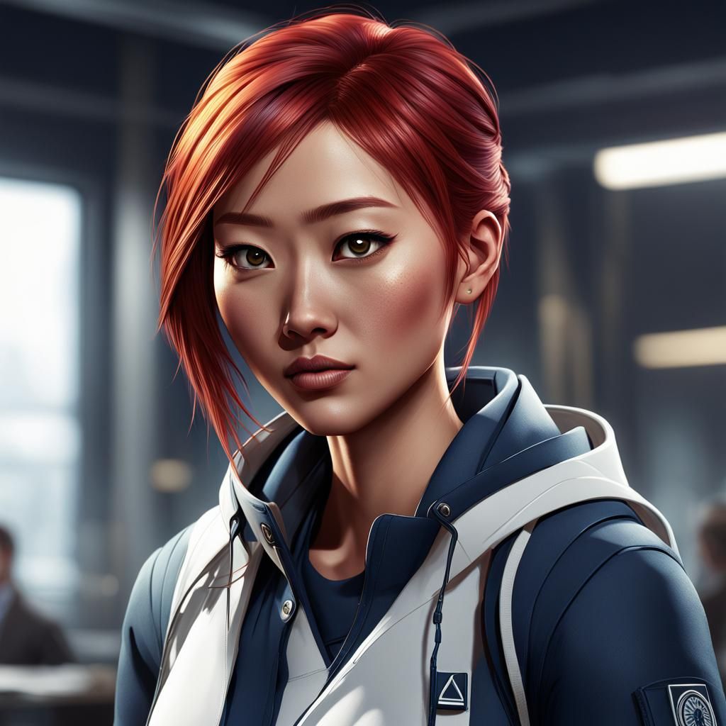 Empathetic Redhead Portrait in Hyperdetailed Concept Art