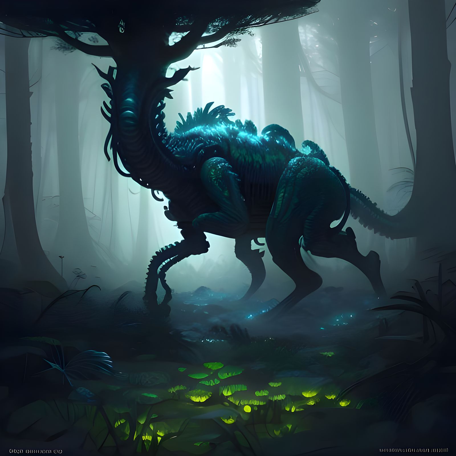 Mushroom Forest Shop: Detailed Matte Painting in Fantasy Sty...