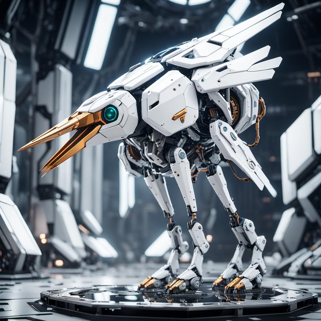 Stork with Sci-Fi Details in 8K