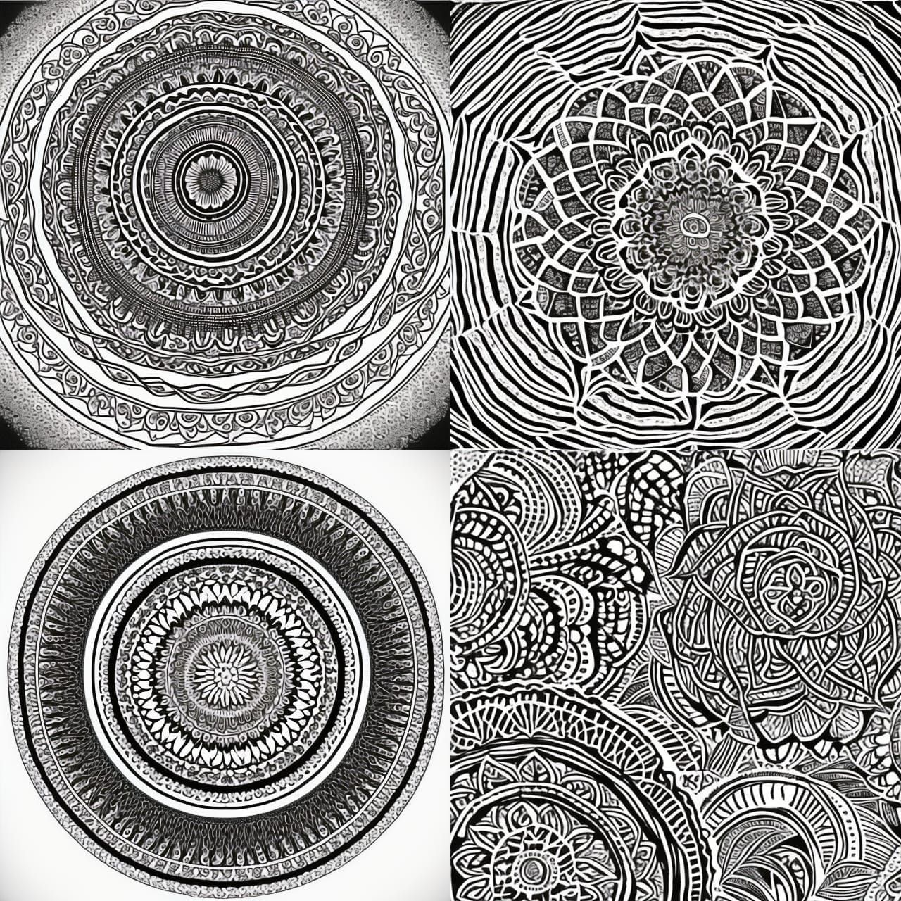 Elegant Black and White Mandala Design