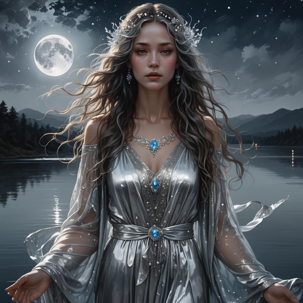 Ethereal Water Nymph Portrait in Hyper-Realistic Style