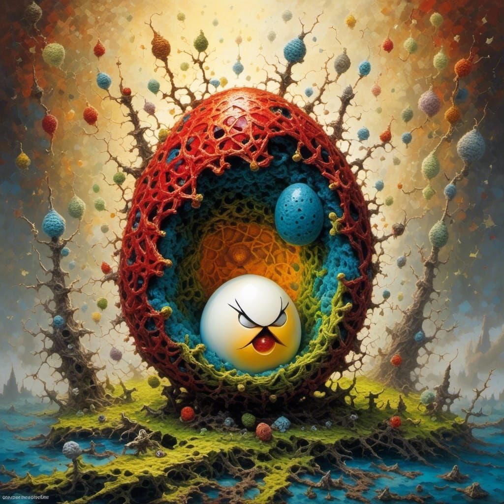 Angry Egg in Comic Book Style