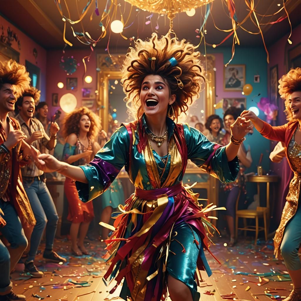 Animated Woman Dancing in a Mirror, 3D Rendered