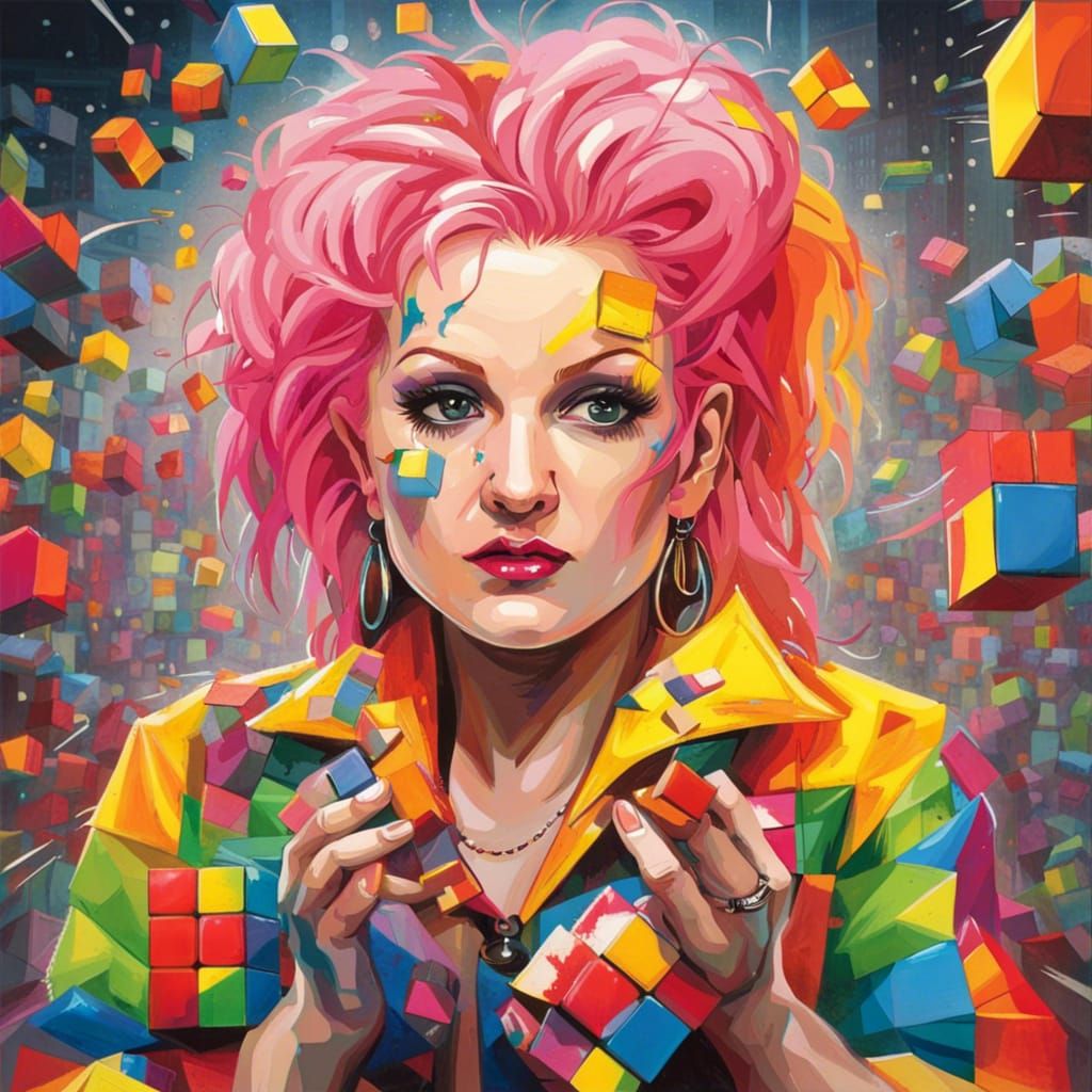 Cyndi Lauper Solves Rubik's Cube: 1980s Graffiti Art
