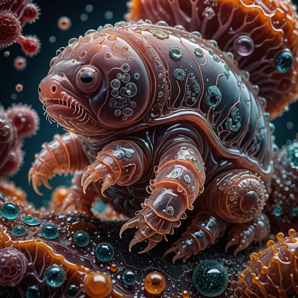 Jelly Tardigrade on Jelly Human Skin