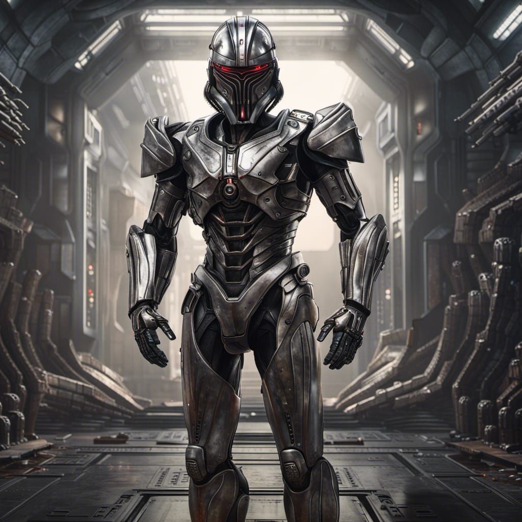 Detailed Cylon Warrior Portrait in 8k Resolution