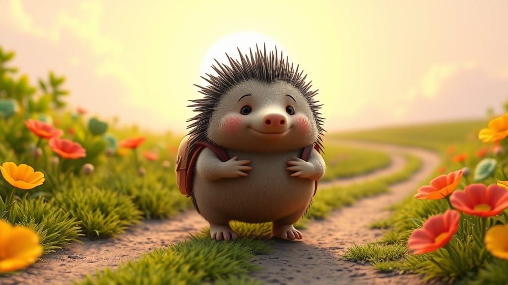 Chubby Echidna Embarks on a Whimsical Adventure