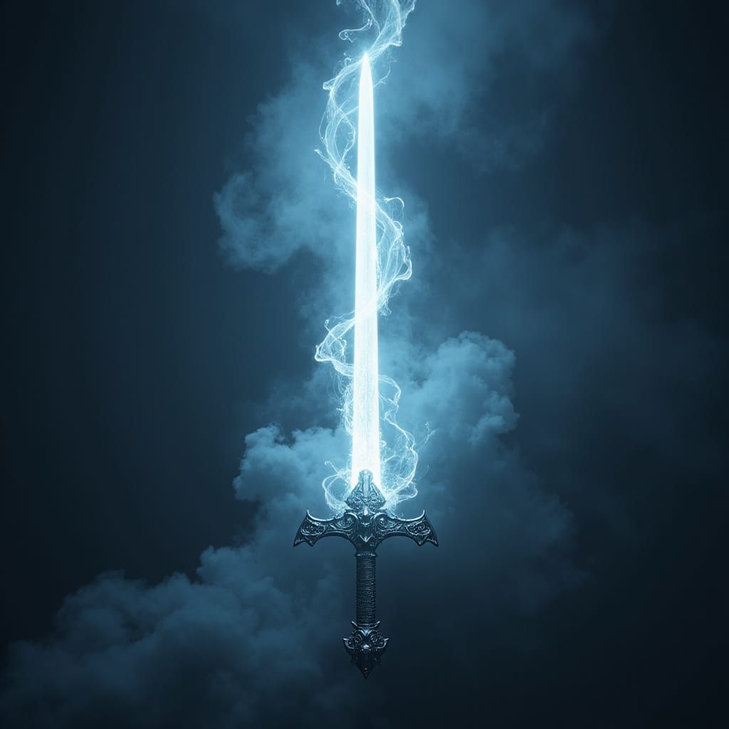 Radiant Elemental Sword of Light in Futuristic Splendor