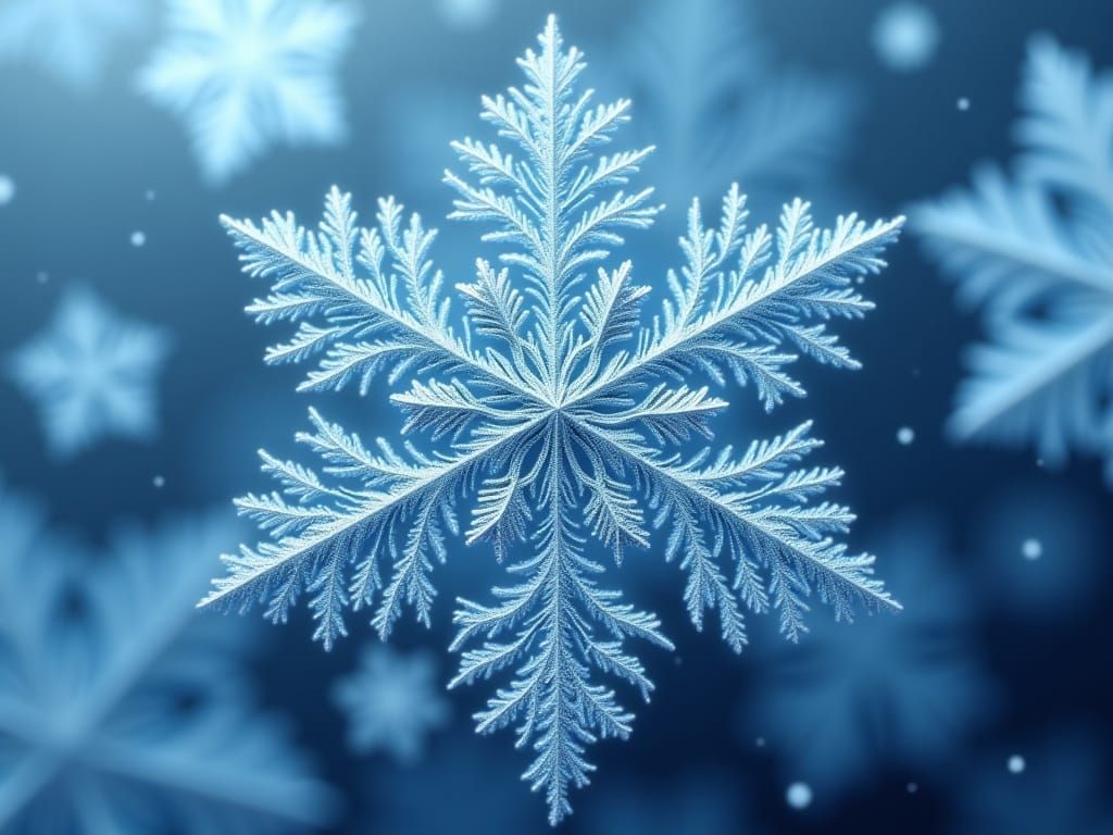 Hyper-Detailed Snowflake Macro Photography