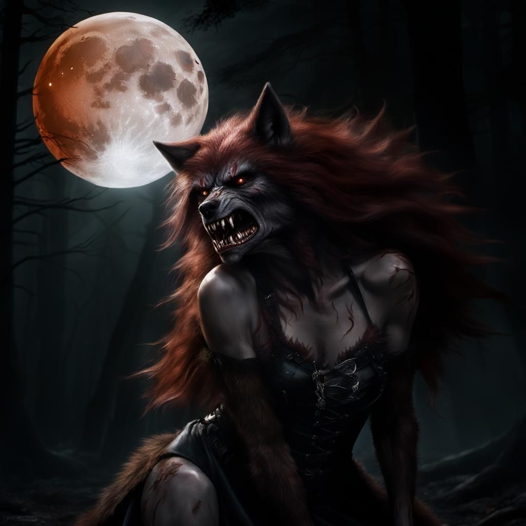 Werewolf Transformation Under Blood Moon