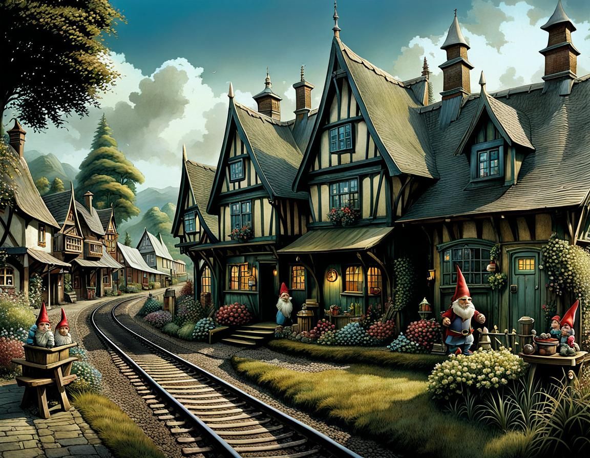 Gnomes and Faeries at Railway Station