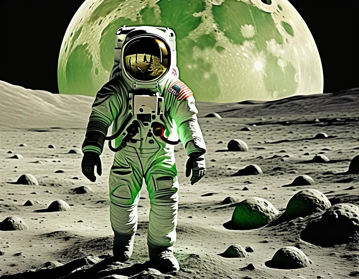 Green Alien Guides Armstrong: Kodak Photograph Style