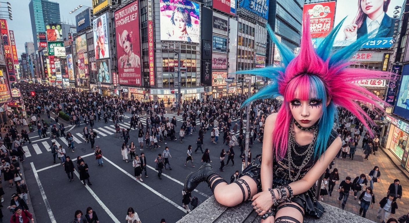 Eye-Catching Gyaru Punk in Harajuku Street Style
