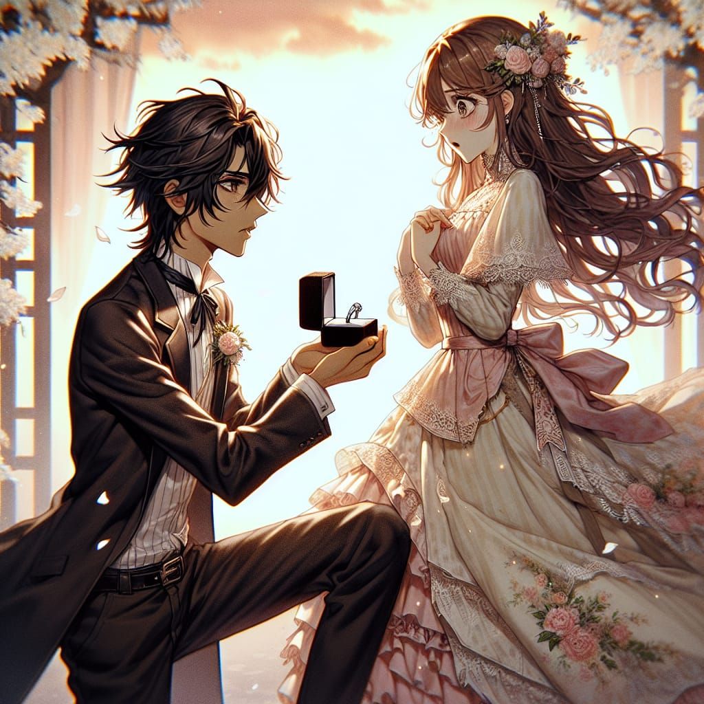 Romantic Proposal in Whimsical Pastel Hues