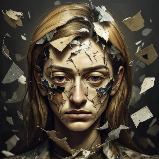 Surreal Melancholy Portrait in Soft Golden Light