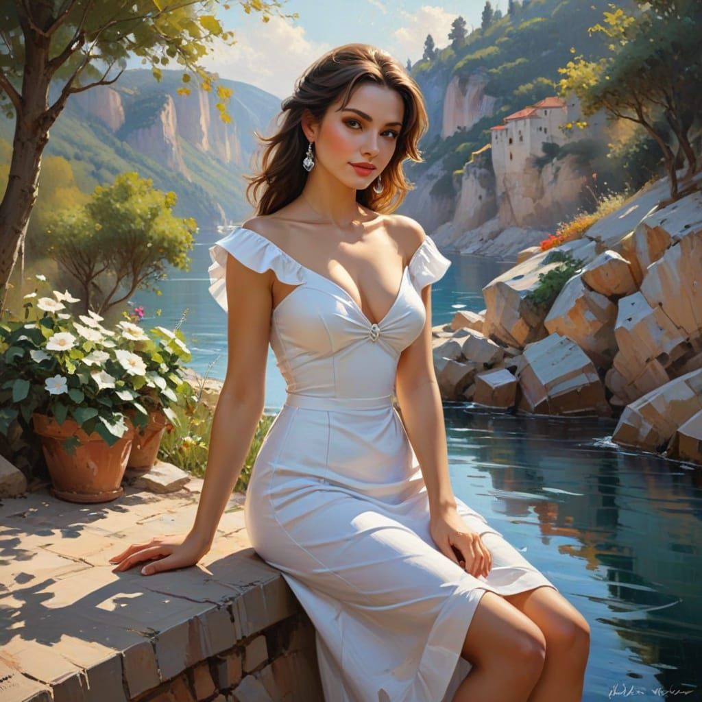 Surrealist Landscape Painting in the Style of Vladimir Voleg...