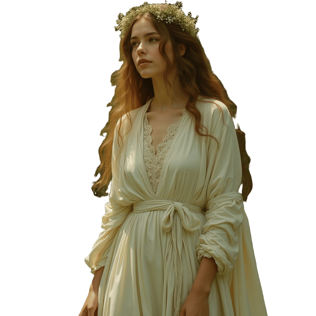 Ethereal Maiden in Pre-Raphaelite Style