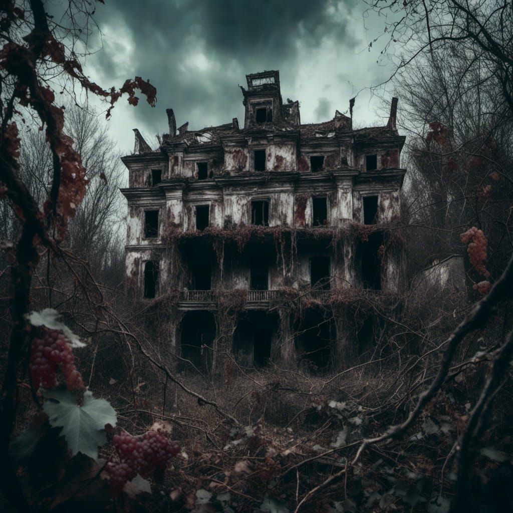 Creepy Abandoned Palace with Grape Vines