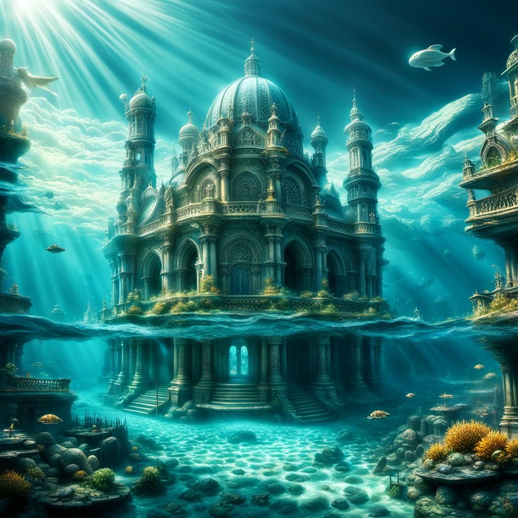Epic Underwater City in Hyperrealistic Style