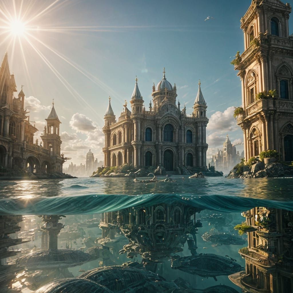 Futuristic Atlantis: Underwater City of Light