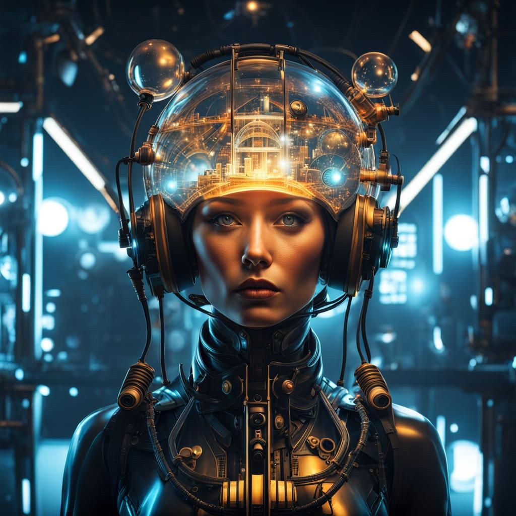 Intricate Double Exposure Science Artwork