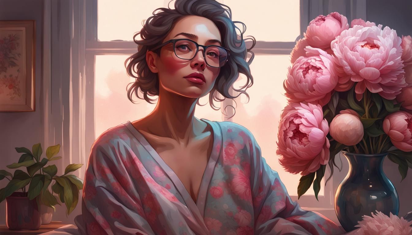 Cozy Evening Portrait in Art Nouveau Style