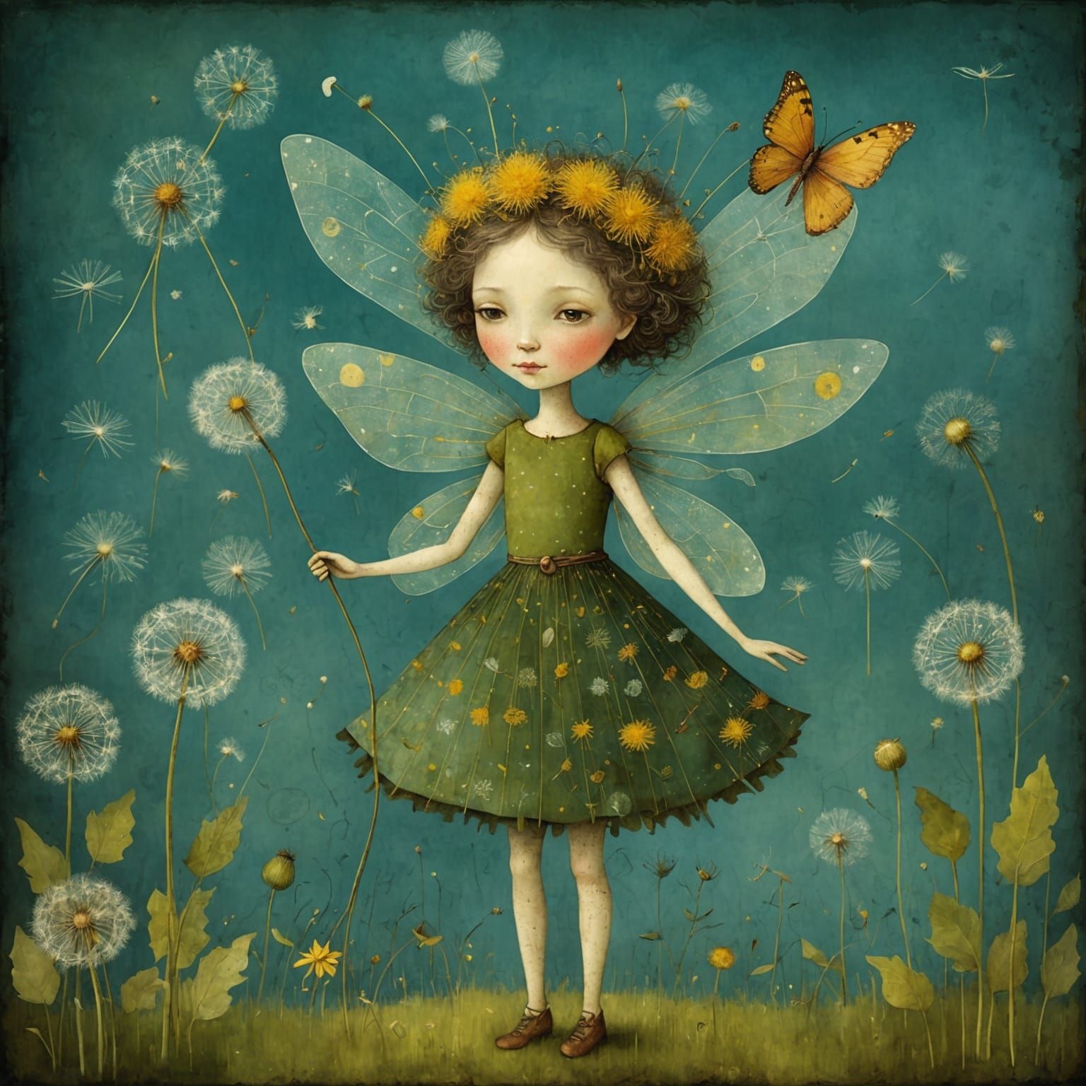 Dandelion Fairy in Dreamlike Style