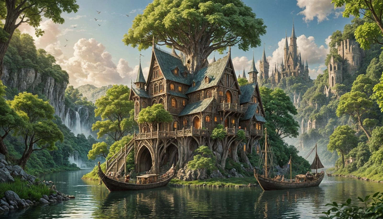 Elven Forest Realm by Riverbank