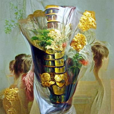 Floral Bouquet in Gold Vase