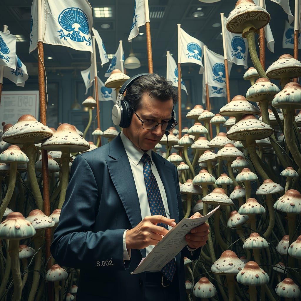 Bureaucrat in a Whimsical Fungal Metropolis