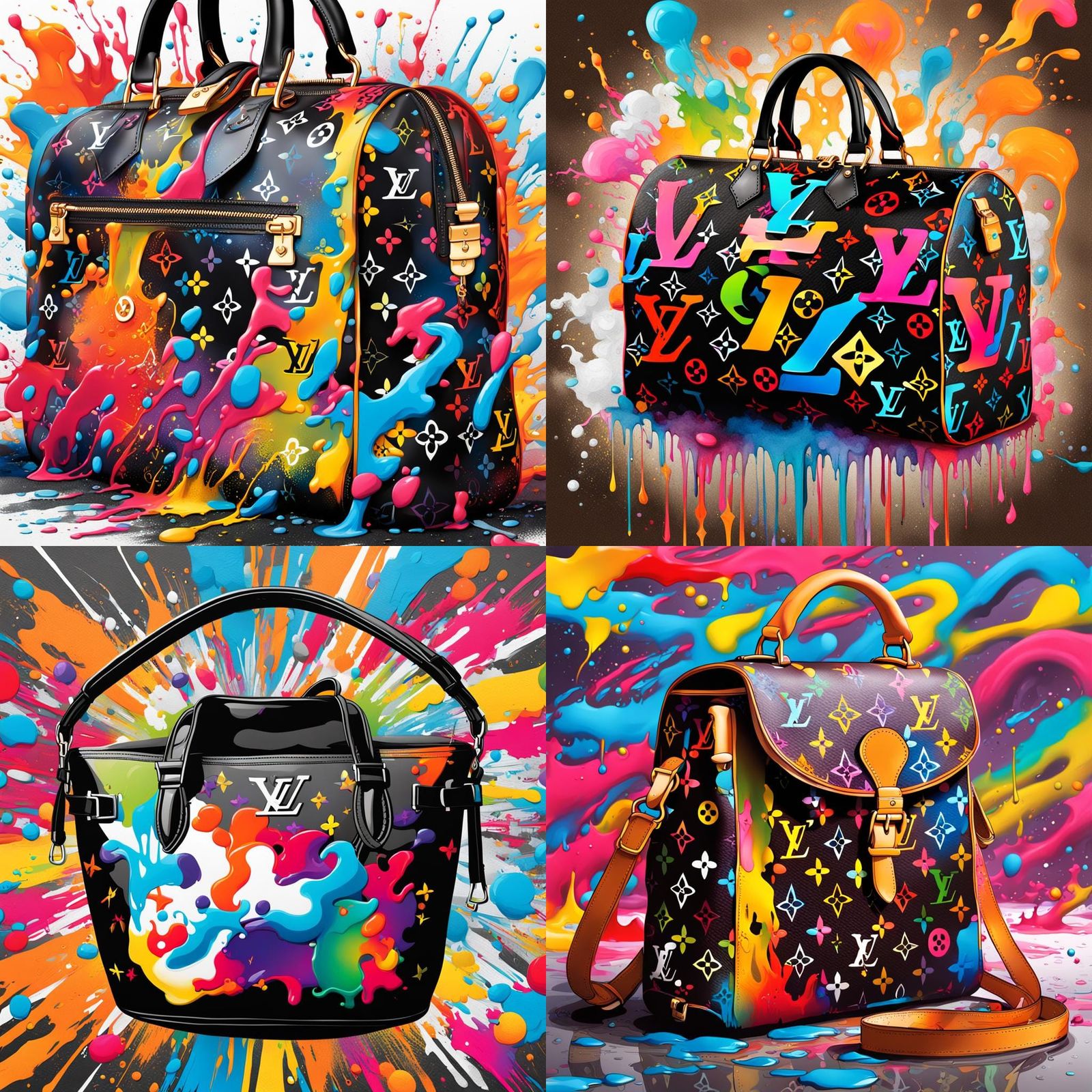 NFT Louis Vuitton Bag in Graffiti Street Art Style