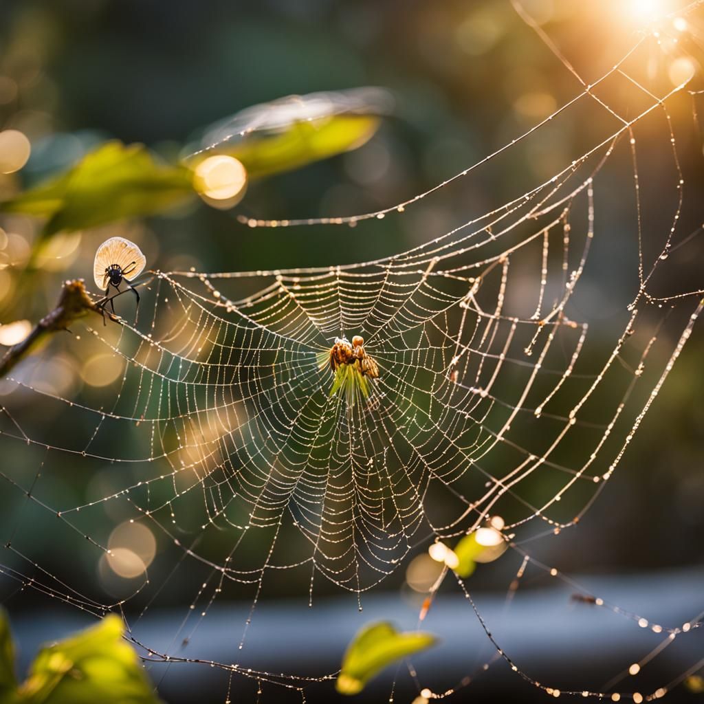 Golden Fairy with Spiderweb Wings: Professional Photography