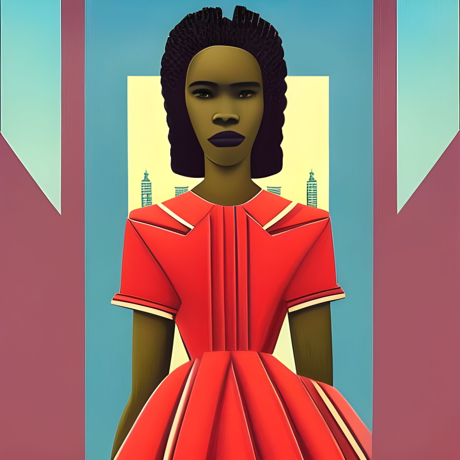 African Future Fashion in London, Art Deco Portrait
