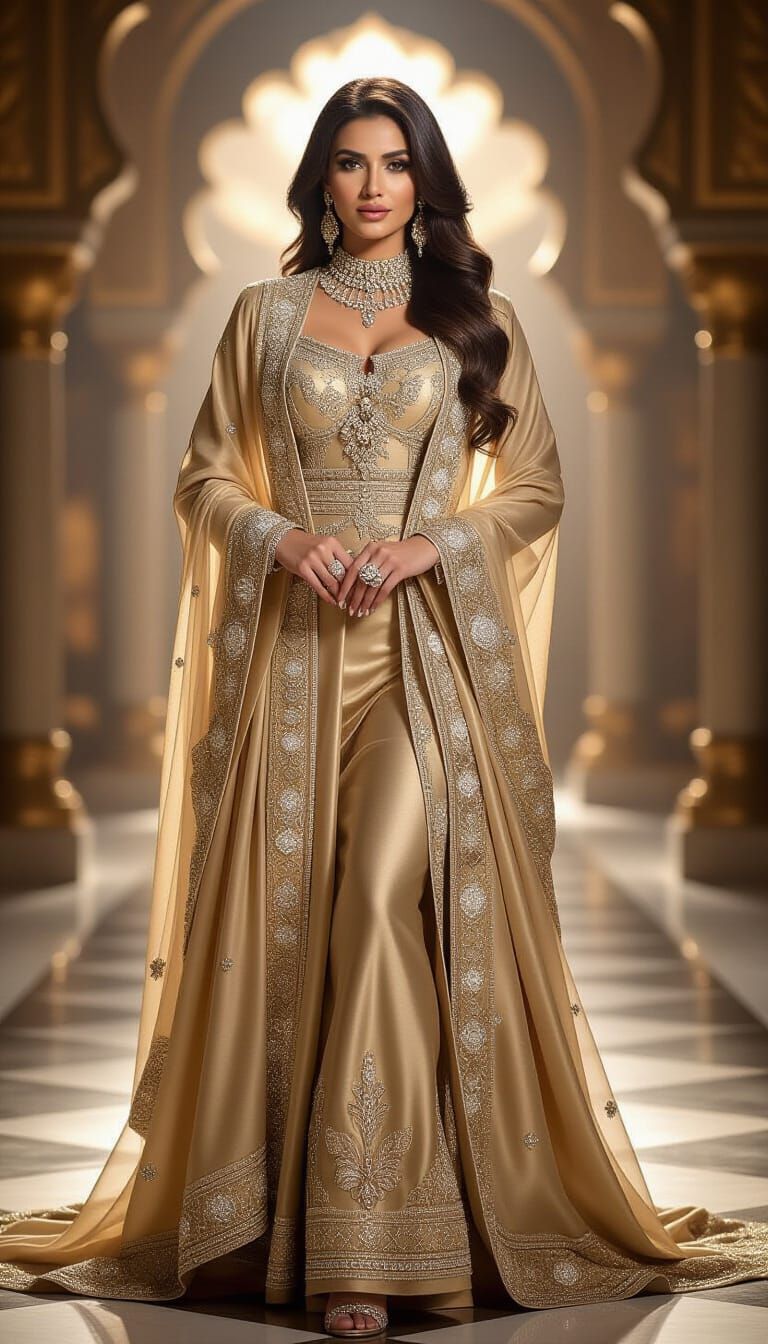 Regal High-Fashion Abaya Adorned with Jewels