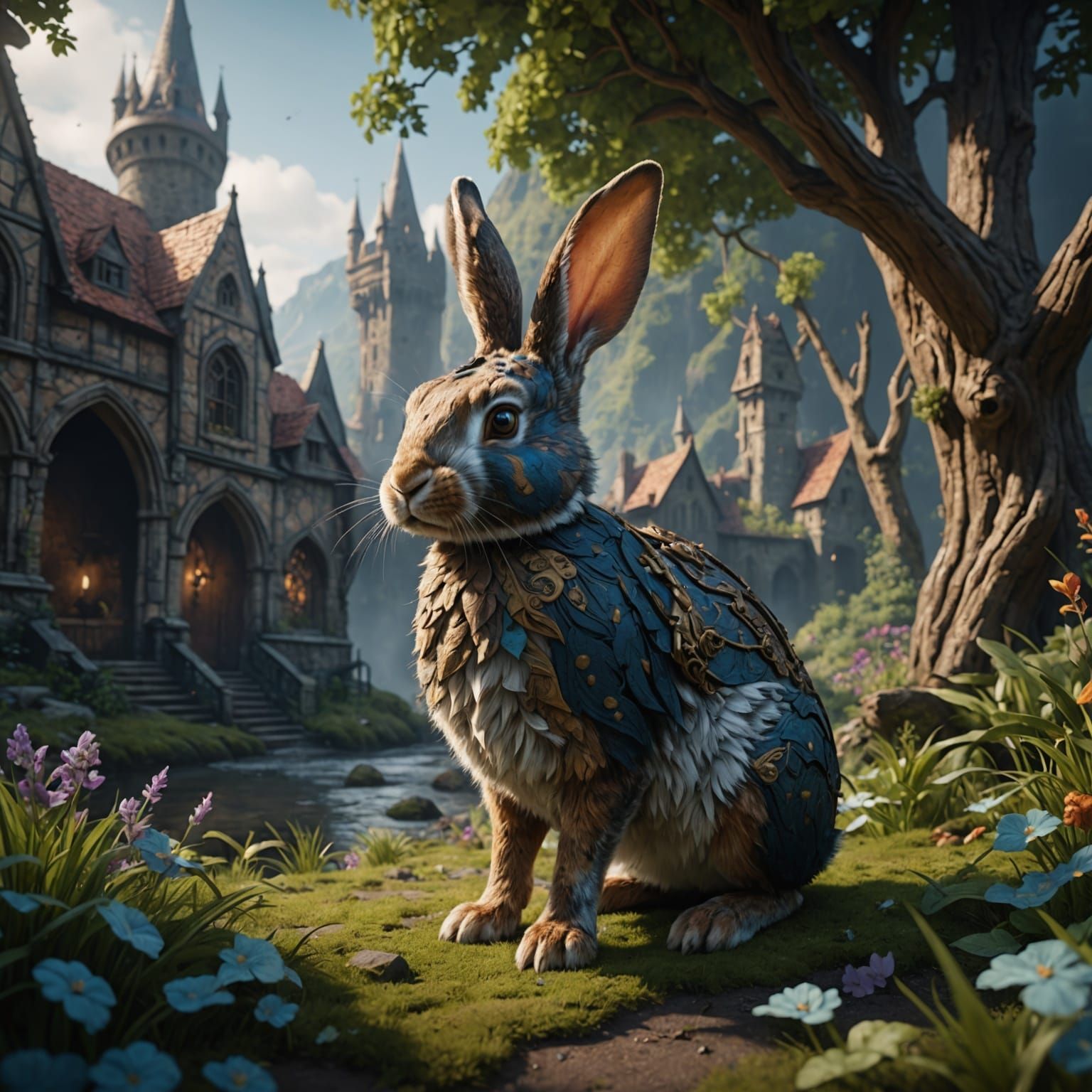 Fantastical Rabbit in Detailed Matte Painting