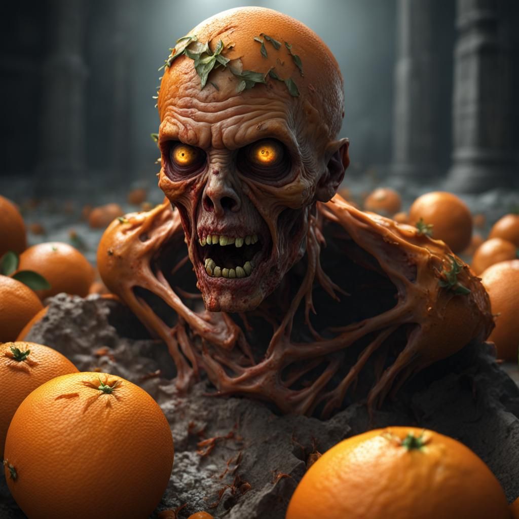 Zombie Orange Emerges: Detailed 8k Resolution Image