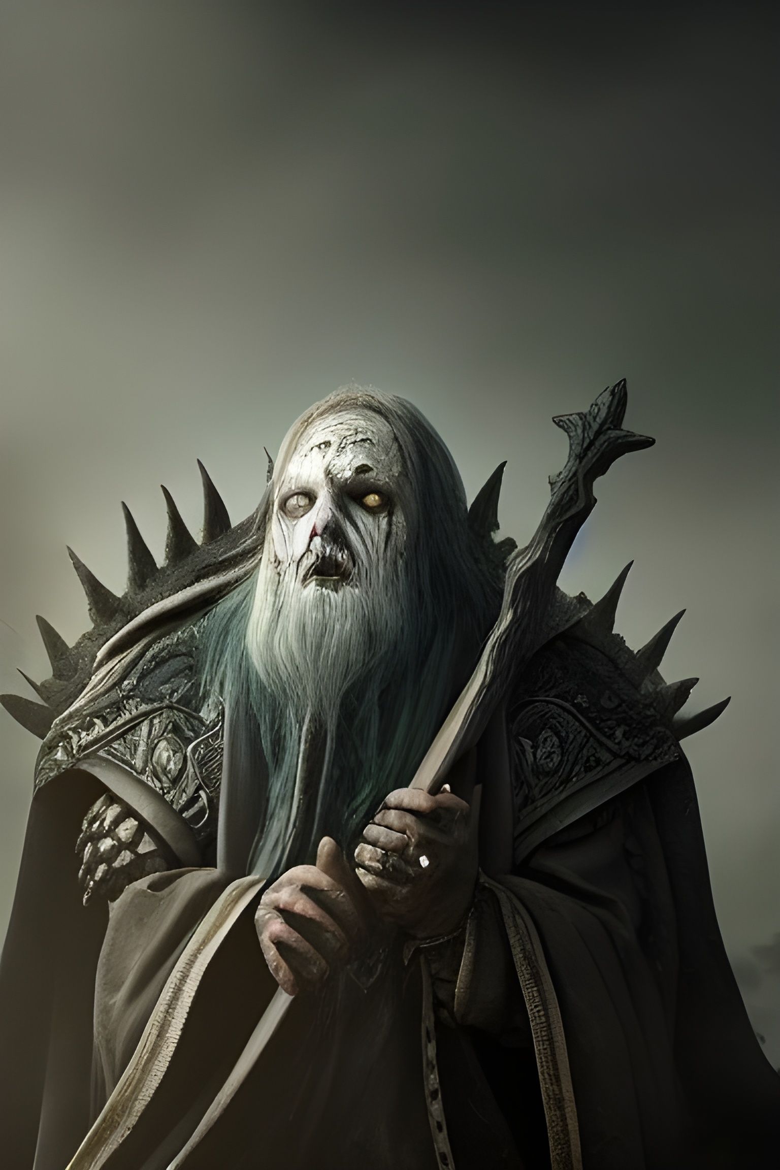 Undead Allfather: Hyperrealistic Matte Painting