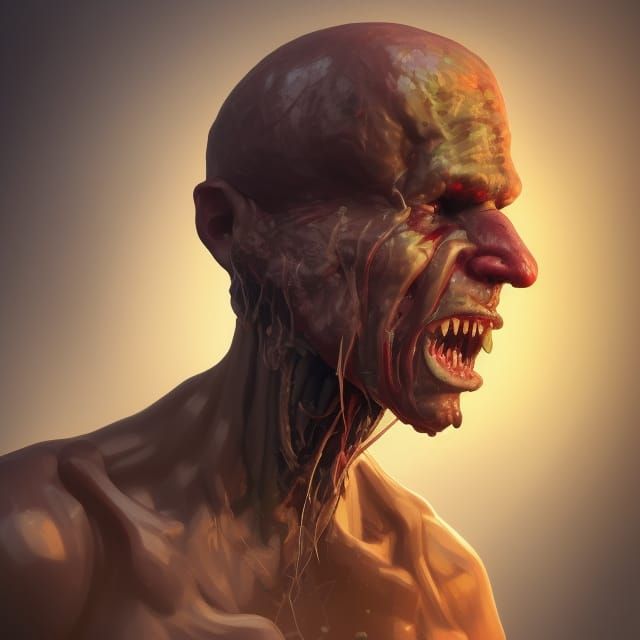 Cannibal Hibillies Feast: Hyperdetailed Portrait