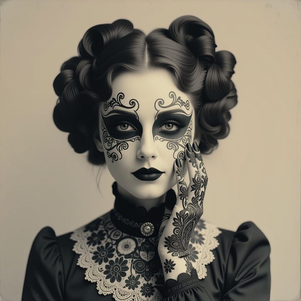 Surreal Character with Elaborate Body Paint Design