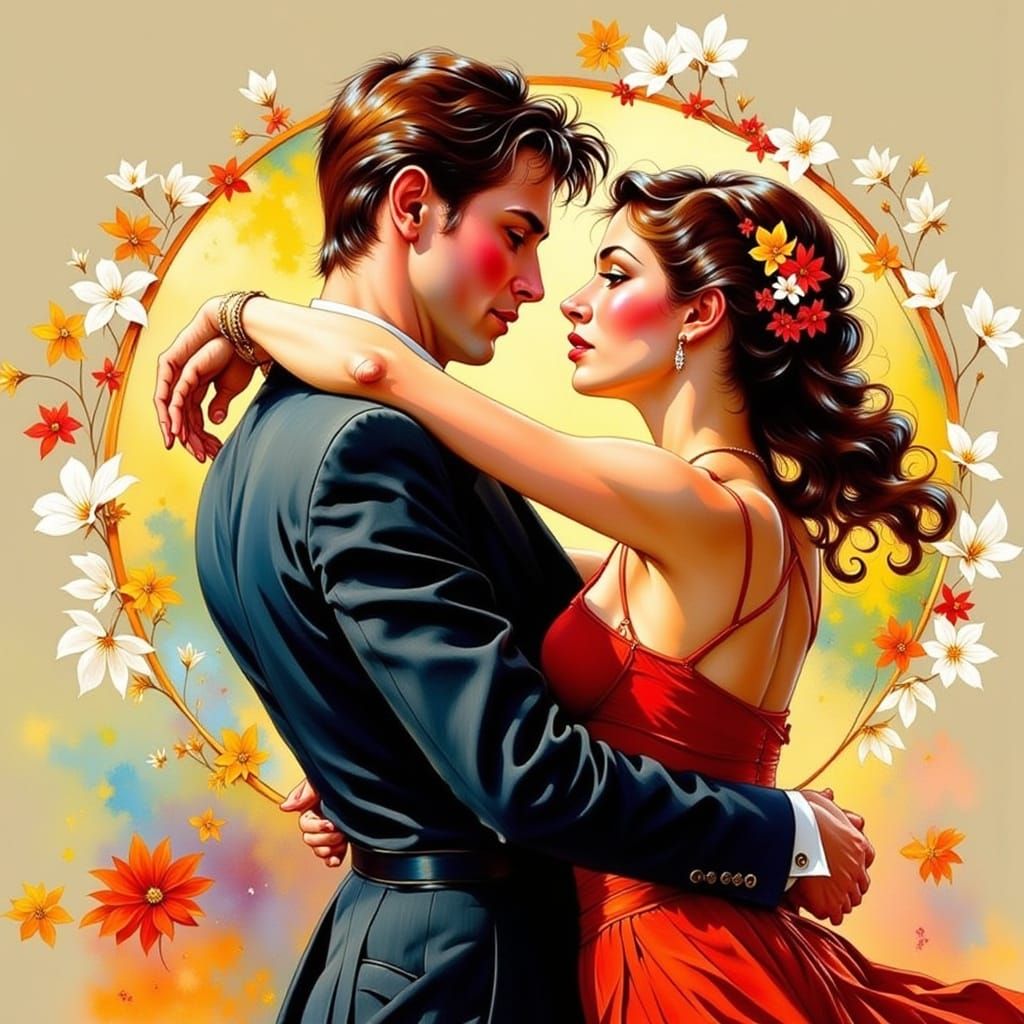 Passionate Tango Couple Dancing