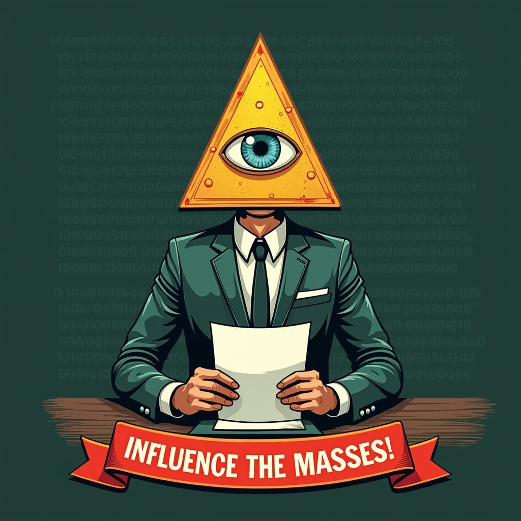 Illuminati Figure Reading, Digital Illustration