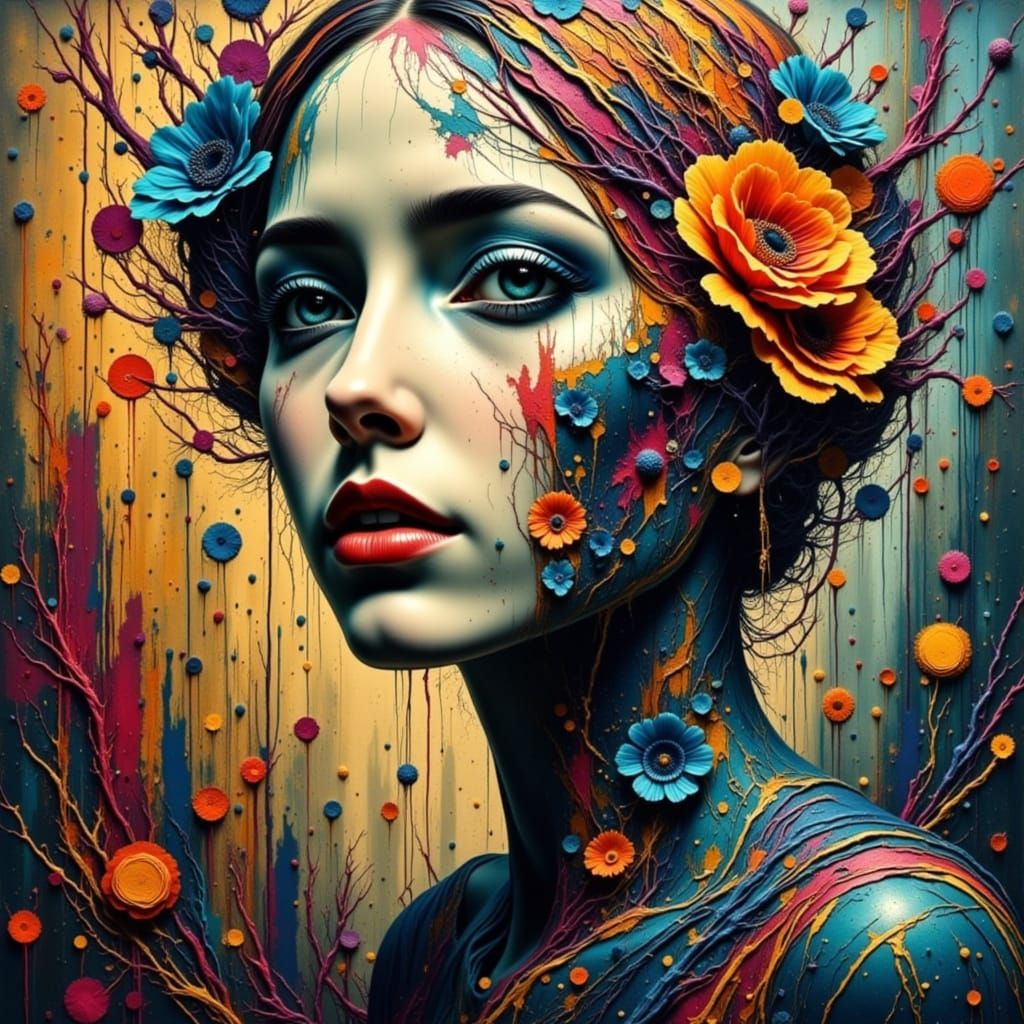 Neo-Impressionistic Oil Painting with Thick Textured Paint